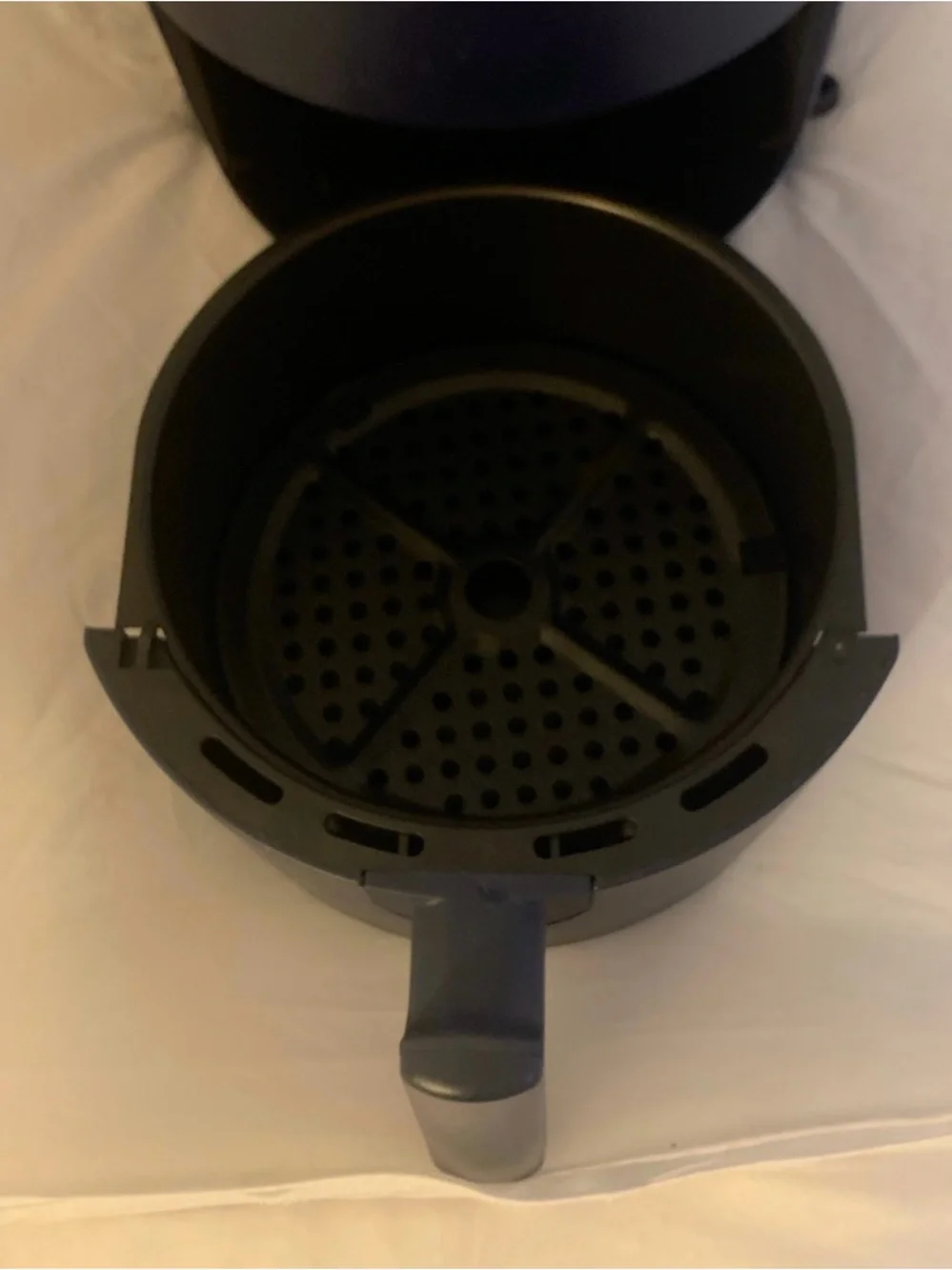 New So Yummy Bella Mini 2QT Air Fryer Dark Navy Blue 1200W Damaged Open Box